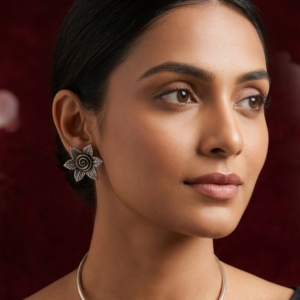 Floral Brass Earrings for Women & Girls